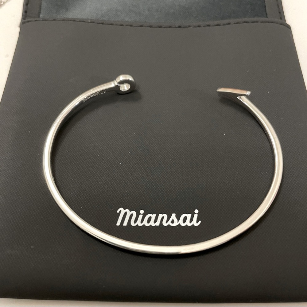 Miansai Sterling Silver Thin Fish Hook Cuff Bracelet